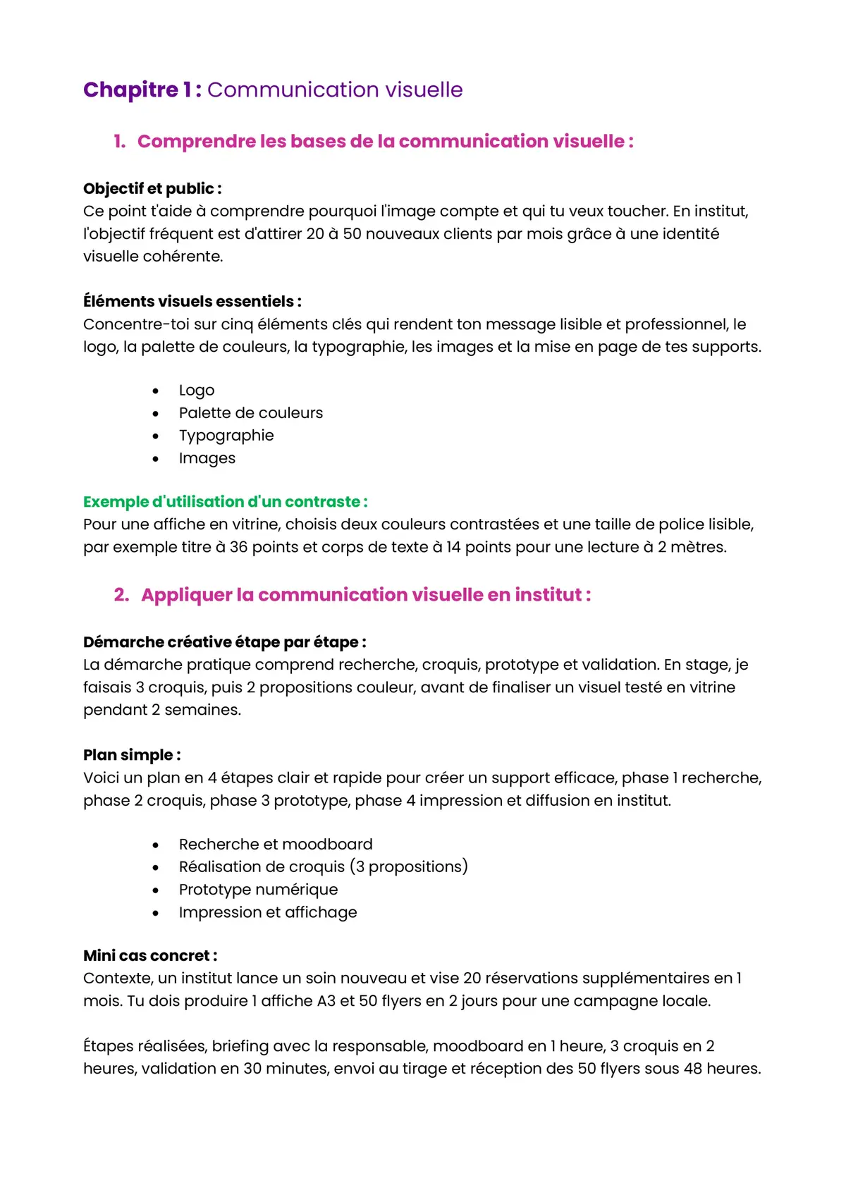 Example Fiche de Révision BP Esthétique