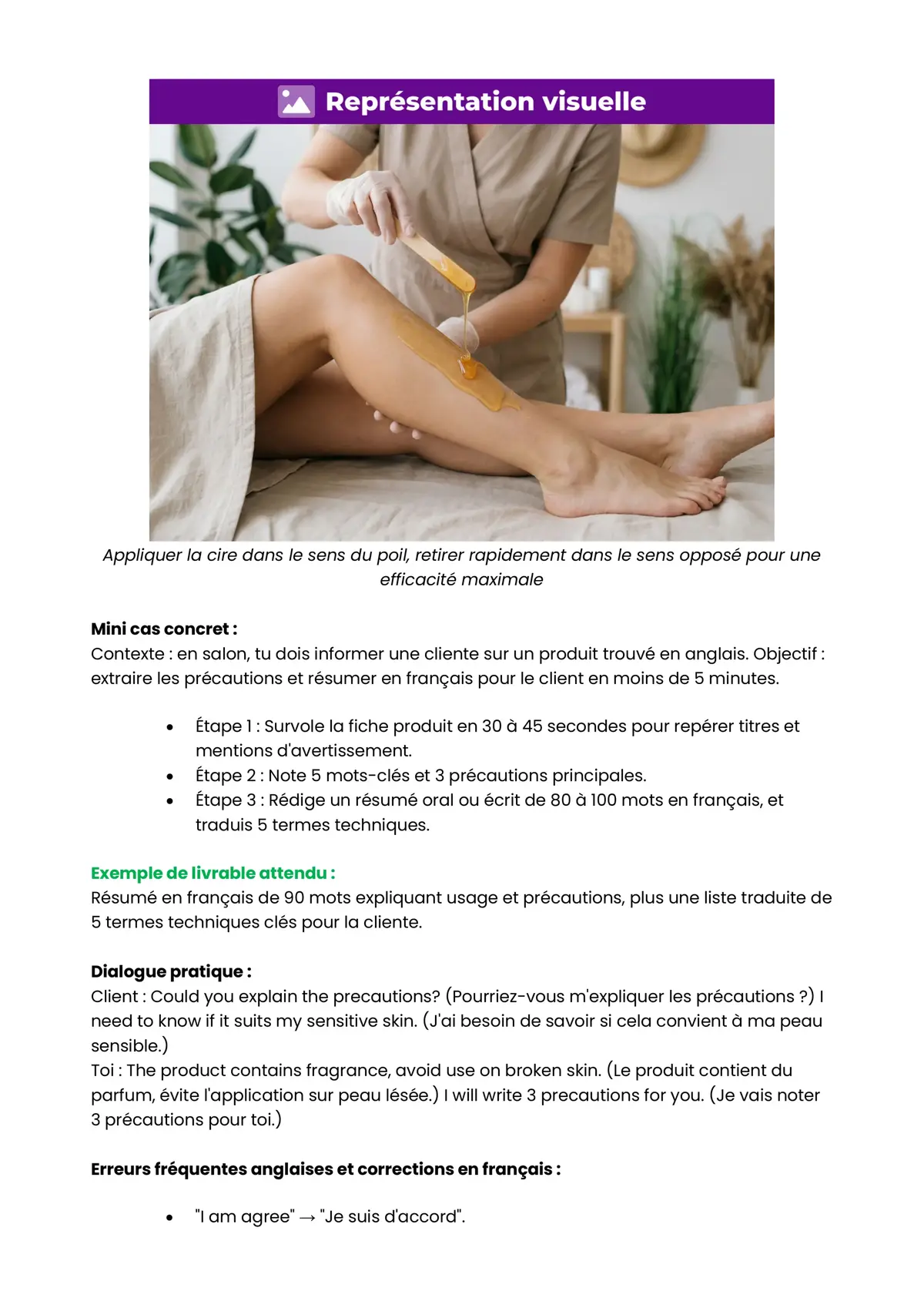 Example Fiche de Révision BP Esthétique